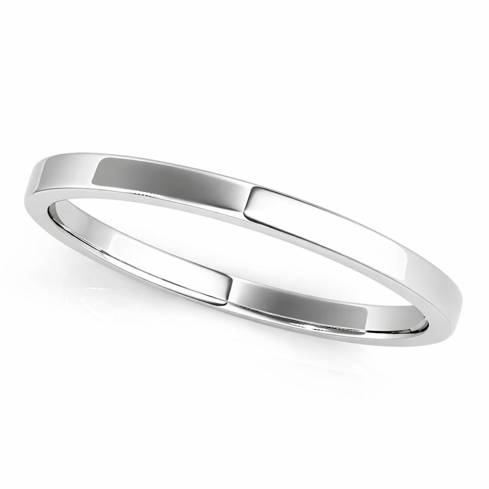 14K White Gold Plain Wedding Band Women Gold Jewelry